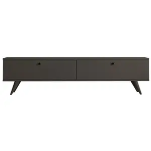 M&s - Meuble tv 2 portes 160x25x35 cm anthracite pas cher