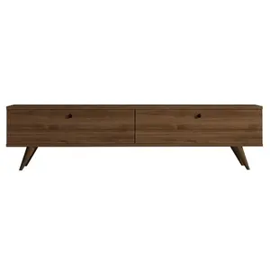 Comparateur de prix : Hanah Home Meuble TV - Paris - 2 portes - Noyer - Panneaux de particules - 160x25x35 cm