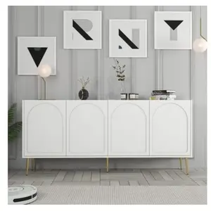 Comparateur de prix : MENZZO Buffet style minimaliste 4 portes Lyana Blanc et Or