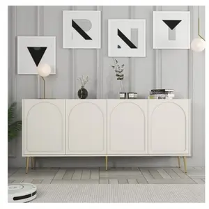 Comparateur de prix : MENZZO Buffet style minimaliste 4 portes Lyana Crème et Or