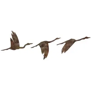 Hanah Home - Oiseaux décoratifs en métal Rusty Birds (Lot de 3) pas cher