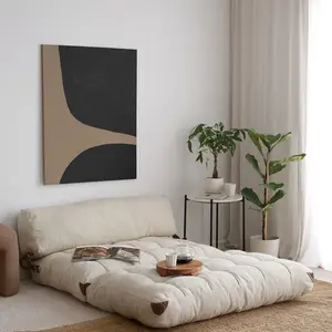 Comparateur de prix : MENZZO Chauffeuse 2 places convertible Ordila Tissu bouclette Blanc crème