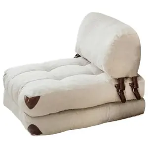 Comparateur de prix : MENZZO Chauffeuse 1 place convertible Ordila Tissu bouclette Blanc crème
