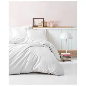 Comparateur de prix : Parure de lit satin coton 3 pièces - Blanc