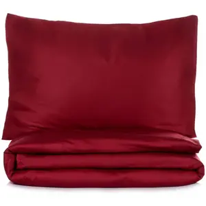En Vogue - Parure housse de couette en satin coton Elegant rouge 260x220 cm pas cher