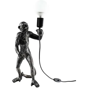 Opviq Lampe de table Singe, noir, polyester, hauteur 46 cm, figure de ... pas cher
