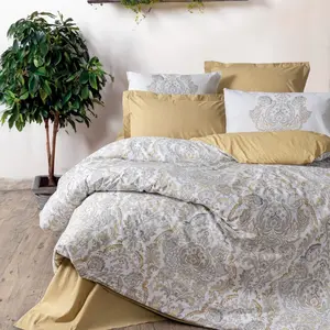 CONCEPT1 Najva 240x220cm + 2 taies 60x60 moutarde 129CTN64618 pas cher