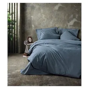Mijolnir - Parure housse de couette Plain anthracite 140x200 cm pas cher