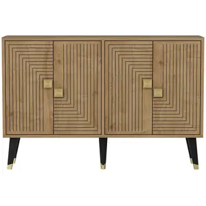 MENZZO Buffet design Karat L120cm Chêne clair et Or pas cher