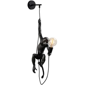 SPLENDOUR LIGHTING Applique murale décorative Motif Singe hauteur réglable Seno Tissu Noir TU pas cher