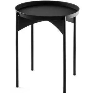 MENZZO Table basse style minimaliste Orvina D44cm Métal Noir pas cher