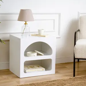 Comparateur de prix : MENZZO Table de chevet style contemporain antareso l50xh50cm blanc Antareso