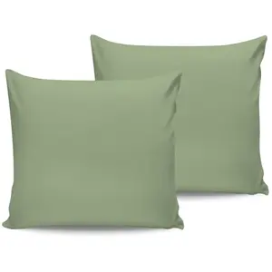 En Vogue - 2 Taies d'oreiller en coton vert clair 60x60 cm pas cher