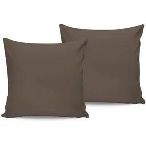 En Vogue - 2 Taies d'oreiller en coton marron 60x60 cm pas cher