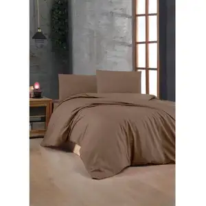 Parure de lit en coton renforcé - Marron