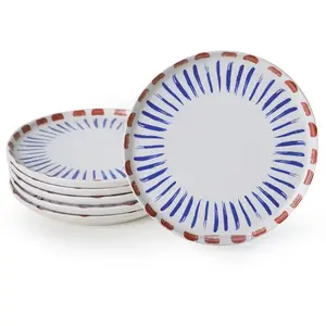 Mioli - 6 Assiettes à dessert en Grès céramique blanc mat - 22 cm T.U
