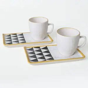 Mioli - 4 Tasses à café avec soucoupes multicolores - 100ml OS pas cher