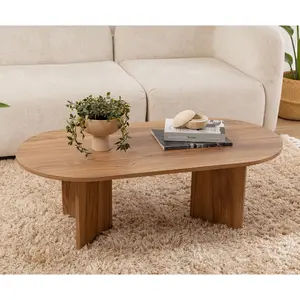 Homitis Wooden Art - Table basse Oval luth - 120x60x40 cm T.U pas cher