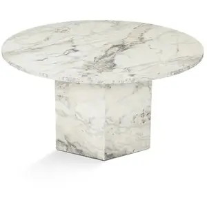 Comparateur de prix : MENZZO Table basse ronde style contemporain Zinnia D80cm Effet marbre Blanc