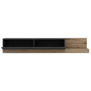 HANNAH HOME Cotecosy - Meuble Tv Aucetha L180cm Bois clair et Anthracite pas cher