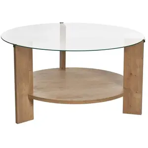 Table basse ronde en verre Clara pas cher