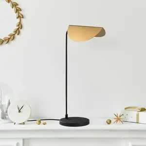 Opviq Lampe à poser Corner, noir/doré, hauteur 57 cm, E14 pas cher