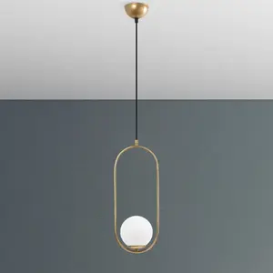 Opviq Suspension Mudoni, doré/blanc, verre, métal, E27Vendu parluminaire