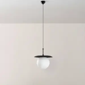 Opviq Suspension Anemon, noir, verre, Ø 30 cm, E27 pas cher