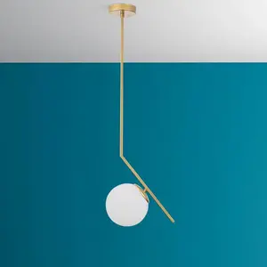 Opviq Suspension Dolunay, 25 cm de long, doré, verre, E27Vendu parluminaire