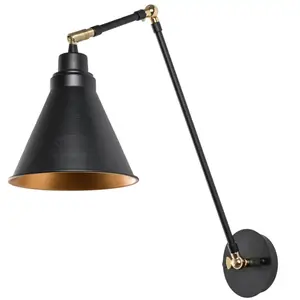 Opviq Applique murale Berceste 7956, noir/doré, hauteur 56 cm pas cher