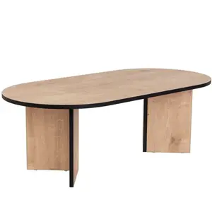 Hanah Home - Table basse ovale en aggloméré Sable chêne, noir