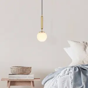 Opviq Suspension King, doré/opale, verre, Ø 15 cm, E14Vendu parluminaire