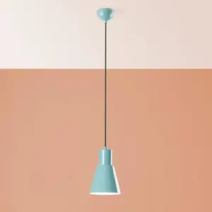 Opviq Suspension Konikkem, turquoise, métal, Ø 14 cm, E27 pas cher