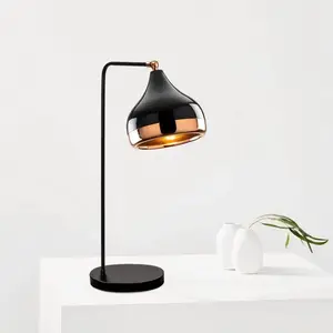 Opviq Lampe à poser Yildo, noir/cuivre, métal, hauteur 52 cm pas cher