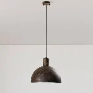 Opviq Suspension Kure, noir-marron, métal, Ø 30 cm, E27