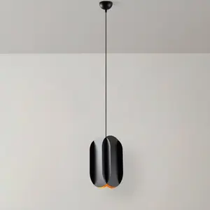 Opviq Suspension Corner, noir, hauteur 35 cm, métal, E27 pas cher