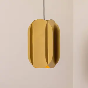 Opviq Suspension Corner, couleur or, hauteur 35 cm, métal, E27 pas cher