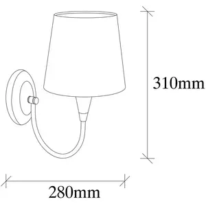 Opviq Applique murale Pardo, laiton, métal/tissu, hauteur 31 cm, E27 pas cher