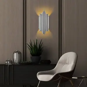 Opviq Applique murale Reis, chrome, métal, hauteur 50 cm pas cher