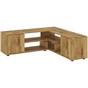 Hanah Home Meuble TV d'angle - Rosa - Chêne - Panneaux de particules - 125x35x40 cm pas cher