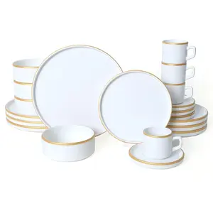 Hermia Concept - Service de table en Grès blanc mat- 20 pièces T.U pas cher