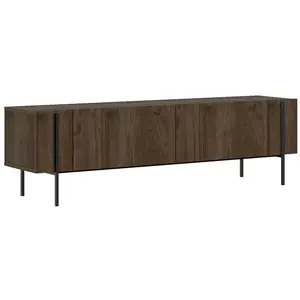 Hanah Home Meuble TV - Herman - Noyer - Panneaux de particules - Métal - 160 cm pas cher