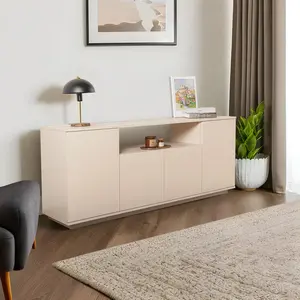 Homitis - Console Arista vison/travertin - 180x75x44.5 cm OS pas cher