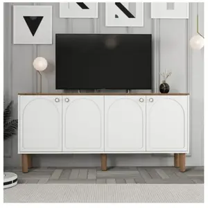 MENZZO Meuble tv design 4 portes battantes deva l180cm blanc Tv pas cher