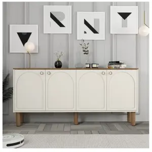 MENZZO Meuble tv design 4 portes battantes deva l180cm crème Tv pas cher