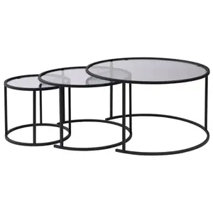 CONCEPT1 Ensemble de Aurum 80 60 42 noir gris 80 x 80 x h43 857NRD1104 pas cher