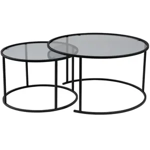CONCEPT1 Ensemble de Aurum 80 60 noir gris 80 x 80 x h43cm 857NRD1107