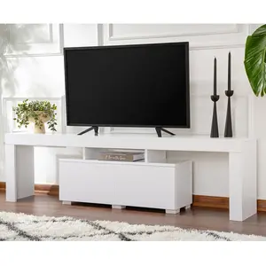 Hanah Home Cotecosy - Meuble tv en Blanc Naturel, 31x180x50 cm, Pour le Salon pas cher