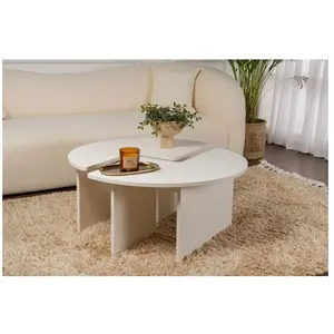 HANAH HOME Table basse en aggloméré moira blanc pas cher