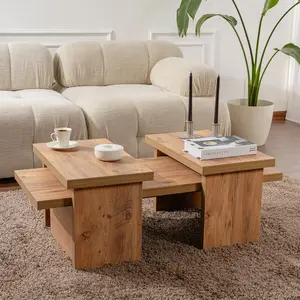 Hanah Home Table basse en aggloméré 110 x 45 x 41,4 cm sanctuary marron Ensemble pas cher